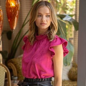 Daphne Suede Ruffle Top